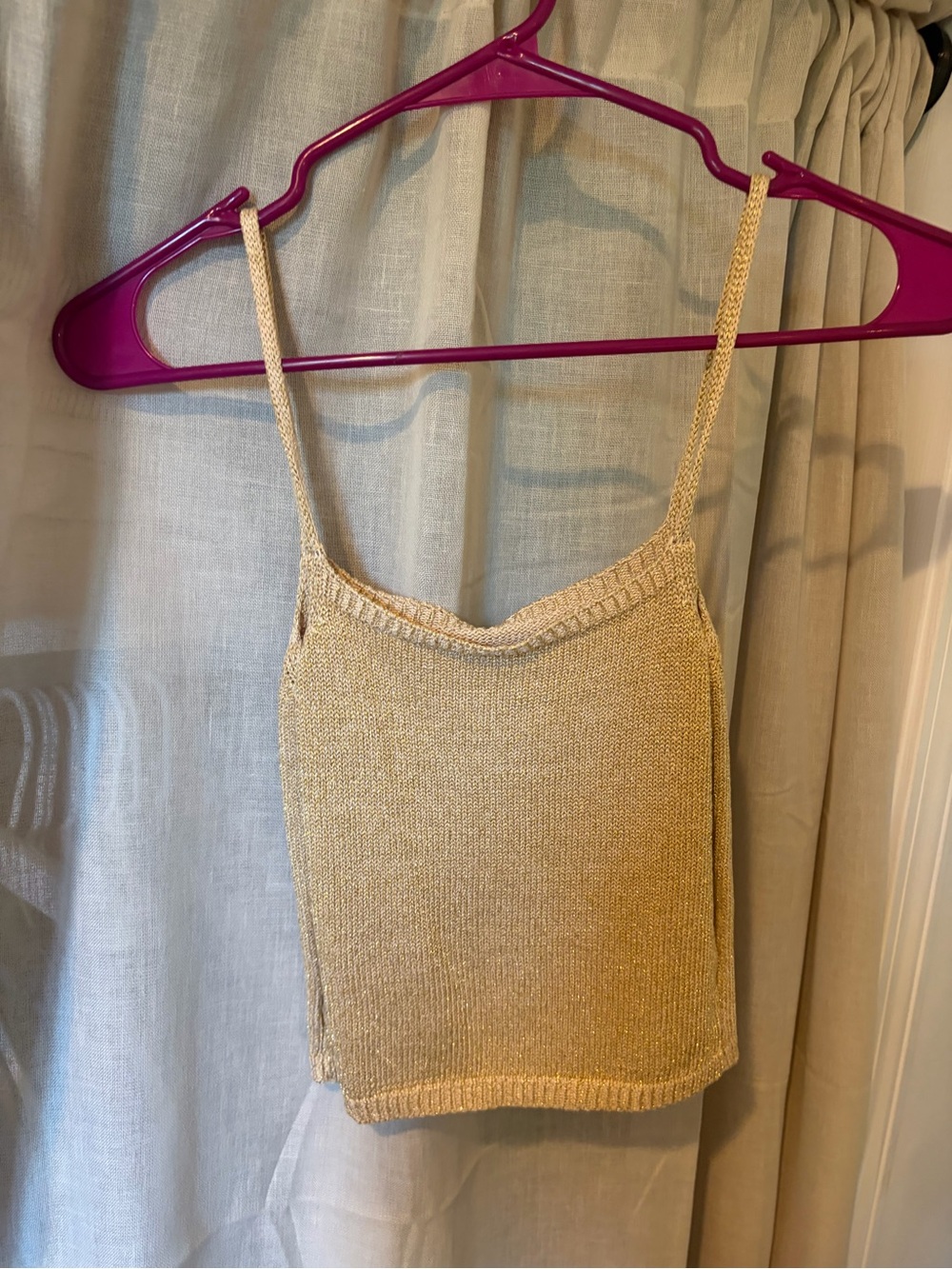 Zara Metallic Gold Knit Camisole